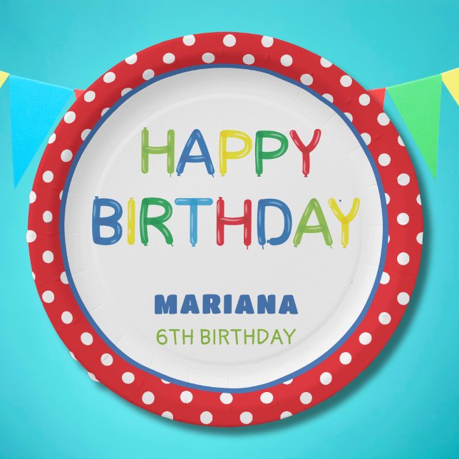 ASSIETTES EN CARTON HEURE DE LA FÊTE DES BALLONS (Créateur téléchargé)