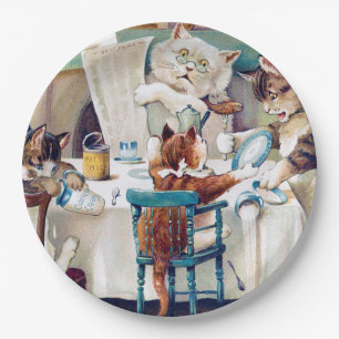 Assiettes En Carton Heure du petit-déjeuner de chat, Louis Wain