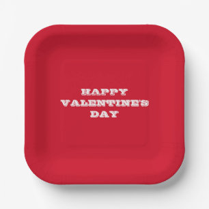 Assiettes En Carton Heureuse Sainte-Valentin Elegant Red Valentine's D