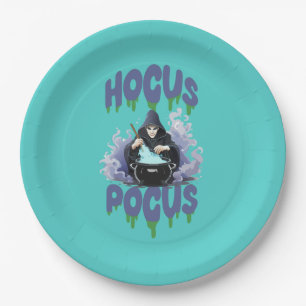 Assiettes En Carton Heureuse Sorcière Halloween Stirring Leur Potion P