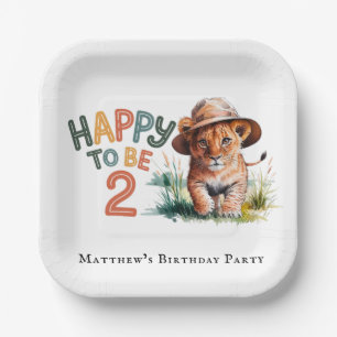 Assiettes En Carton Heureux D'Être 2 Lion Cub Anniversaire