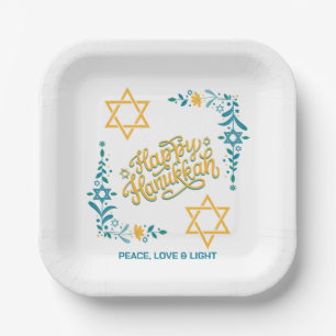 Assiettes En Carton HEUREUX HANOUKKA Chanukah