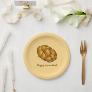 Assiettes En Carton Heureux Hanoukka Chanukah Challah Pain Pain Pain P