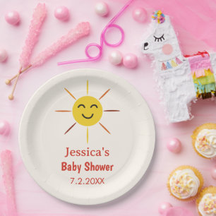 Assiettes En Carton Heureux Sunshine Baby shower neutre de genre