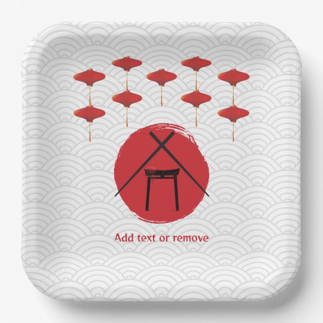 Assiettes En Carton Hibachi Thème Anniversaire Fête Chef privé Japonai (Recto)