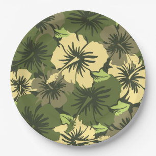 Assiettes En Carton Hibiscus épopé Floral hawaïen