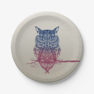 Assiettes En Carton hibou celtique magique