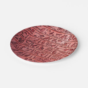 Assiettes En Carton Hiéroglyphes égyptiens antiques Plaques de papier