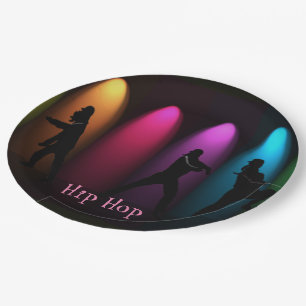 Assiettes En Carton Hip hop Fille Plaques de fête d'anniversaire