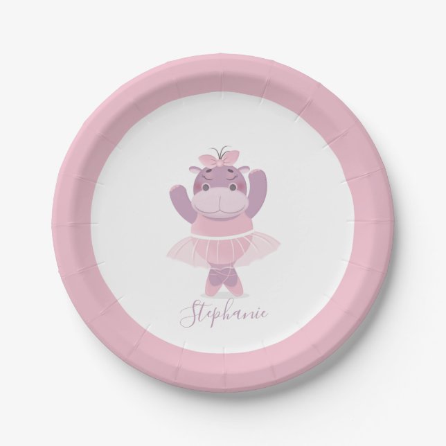 Assiettes En Carton Hippo Ballerina (Devant)