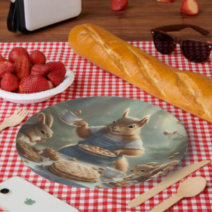 Assiettes En Carton Histoire Fantaisiste d'Écureuil pour Anniversaire