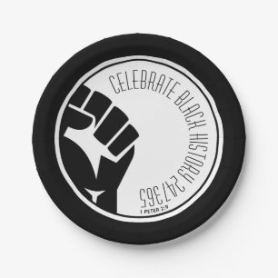 Assiettes En Carton HISTOIRE NOIRE CÉLÉBRÉE 247365 BHM Personnalisé