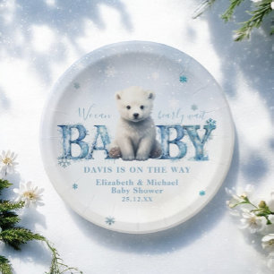 Assiettes En Carton Hiver Moderne Bearly Wait Snowflake Baby shower