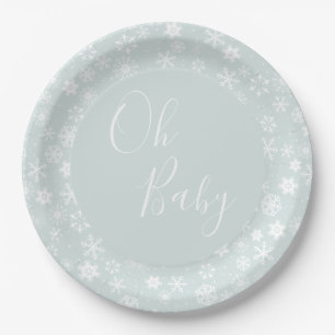 Assiettes En Carton Hiver Oh Baby Plates Petit Flocon de neige Baby