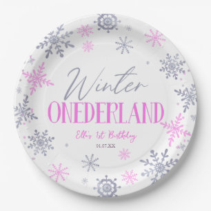 Assiettes En Carton Hiver ONE derland Flocon de neige 1er anniversaire