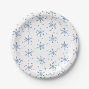 Assiettes En Carton Hiver Onederland Snowflake