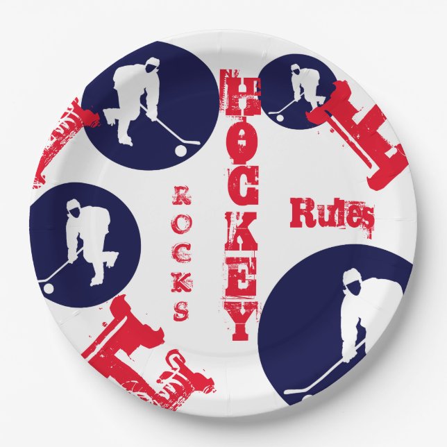 Assiettes En Carton Hockey (Devant)