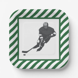 Assiettes En Carton Hockey Party Green