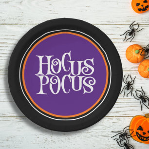 Assiettes En Carton Hocus Pocus Éffrayant Purple Halloween Plaque en p