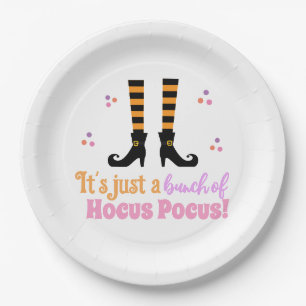 Assiettes En Carton Hocus Pocus Halloween Moderne Citation Orange Viol