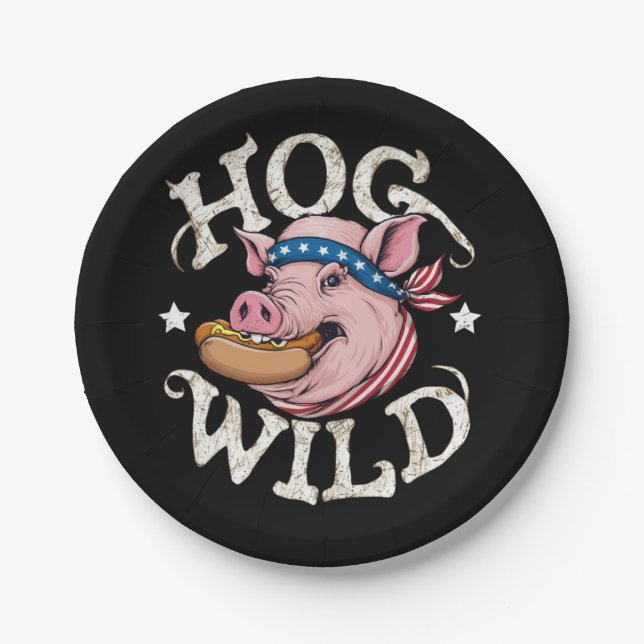 Assiettes En Carton Hog Wild (Devant)