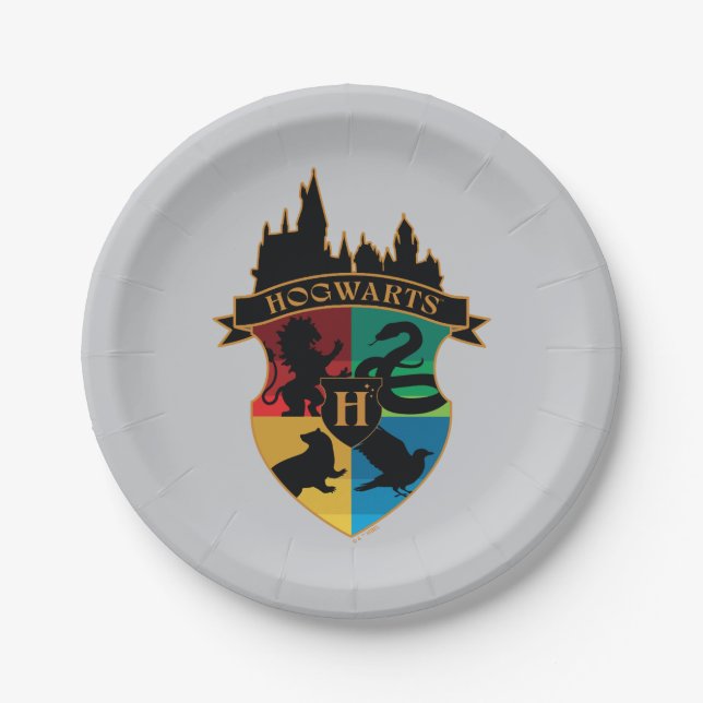 Assiettes En Carton HoGWARTS™ Castle Crest House Insigne de fierté (Devant)
