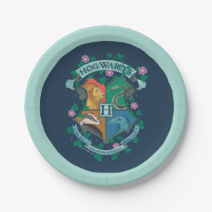 Assiettes En Carton HOGWARTS™ Floral Crest