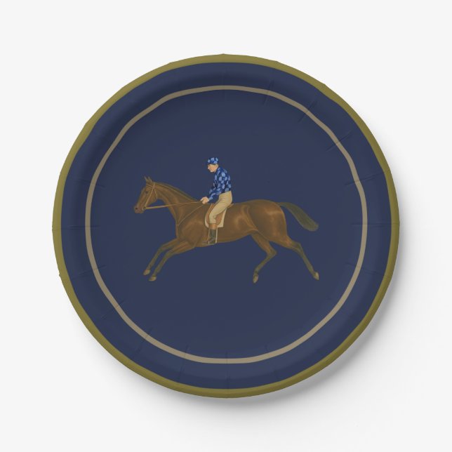 Assiettes En Carton Hoity Toity Derby Party Plates, Navy (Devant)