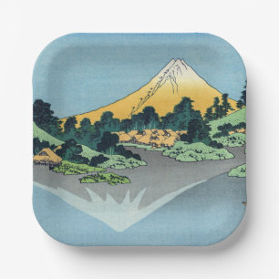 Assiettes En Carton Hokusai - Le Mont Fuji reflète le lac Kawaguchi