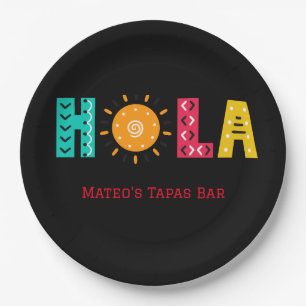 Assiettes En Carton HOLA ! Vous avez une soirée tapas ? Image et texte