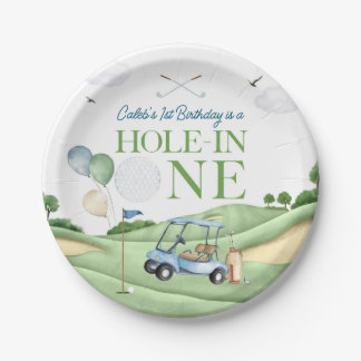 Assiettes En Carton Hole In One Boy Golf First Birthday Par-Tee