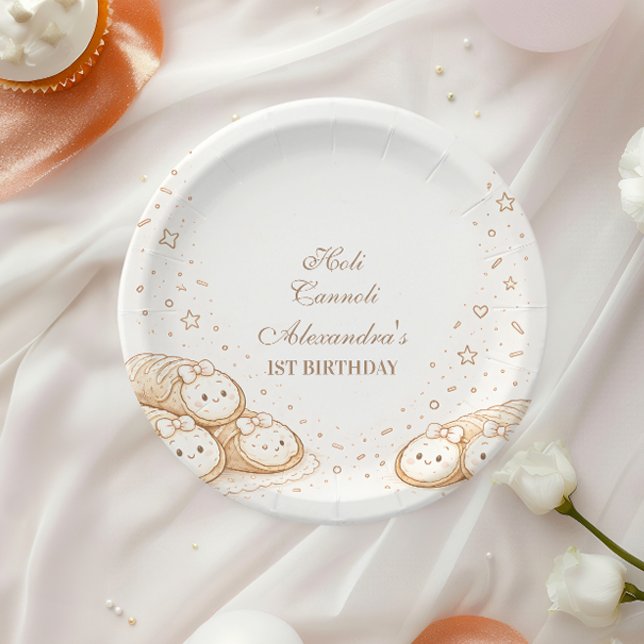 Assiettes En Carton Holi Cannoli Sweet Bakery 1st Birthday (Créateur téléchargé)