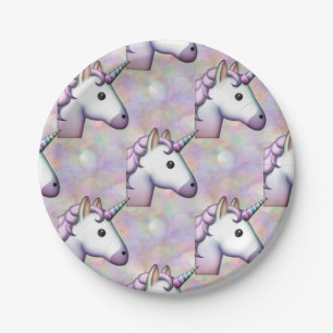 Assiettes En Carton hologramme unicorne emoji plaques papier