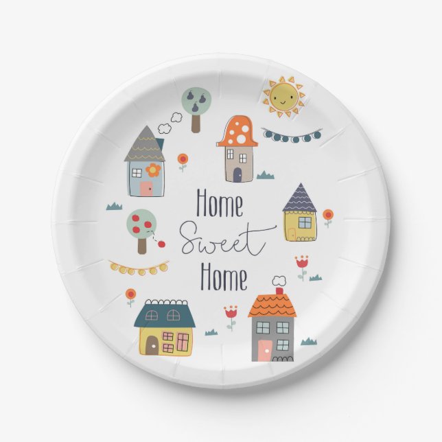 Assiettes En Carton Home Sweet Home (Devant)