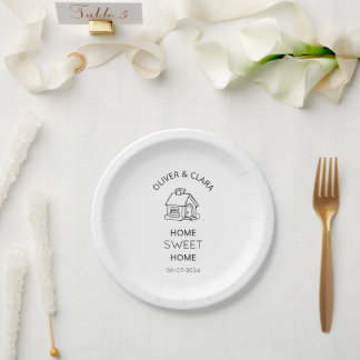 Assiettes En Carton Home Sweet Home Fête de réchauffement ménager