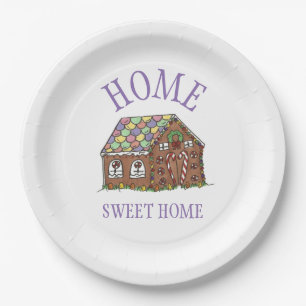 Assiettes En Carton Home Sweet Home Gingerbread Maison Vacances