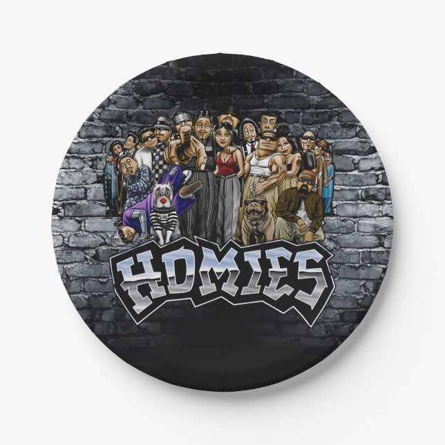 Assiettes En Carton Homies Party Plates, Lil Homies Birthday (Devant)
