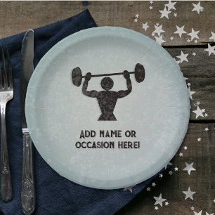 Assiettes En Carton Homme de musculation et votre slogan look robuste