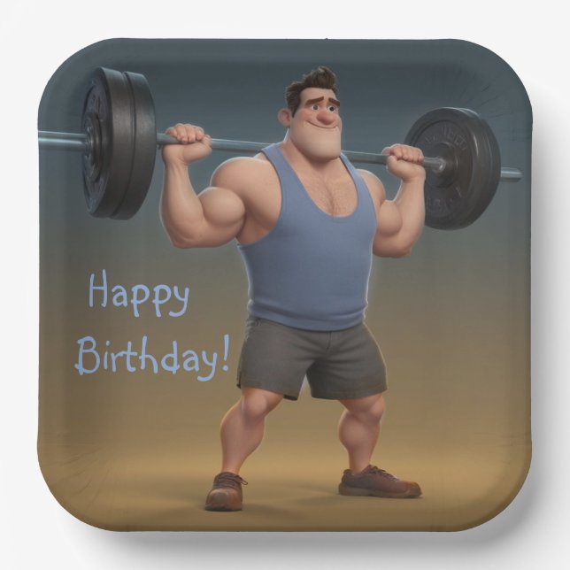 Assiettes En Carton Homme d'entraînement (Recto)