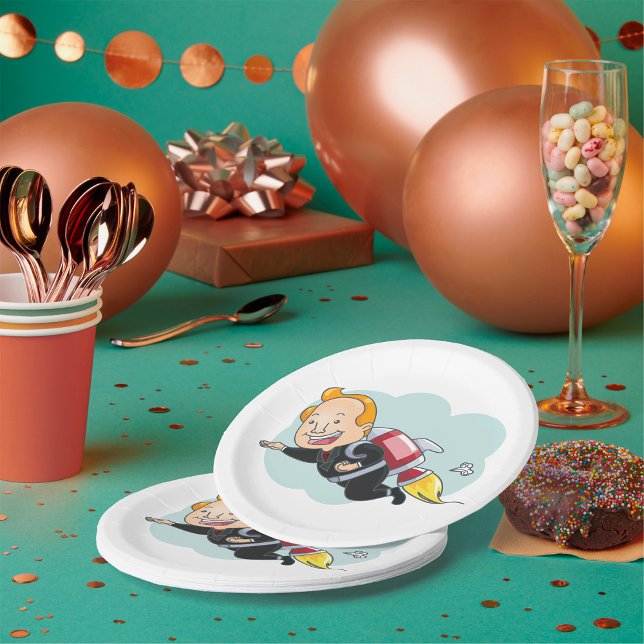 Assiettes En Carton Homme-fusée (Créateur téléchargé)
