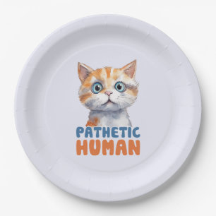 Assiettes En Carton Homme pathétique - Design de chat Sarcastique