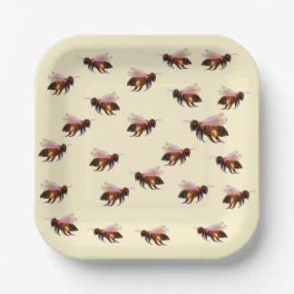 Assiettes En Carton Honey Bee Flying