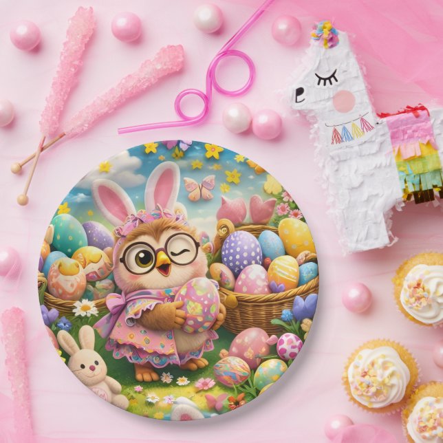 Assiettes En Carton hoot at easer party plate (Fête)