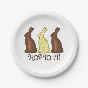Assiettes En Carton Hop To It Chocolat Lapin Pâques Lapin Bonbon