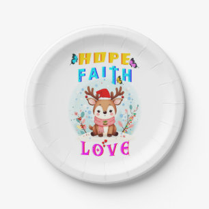 Assiettes En Carton Hope Faith Love