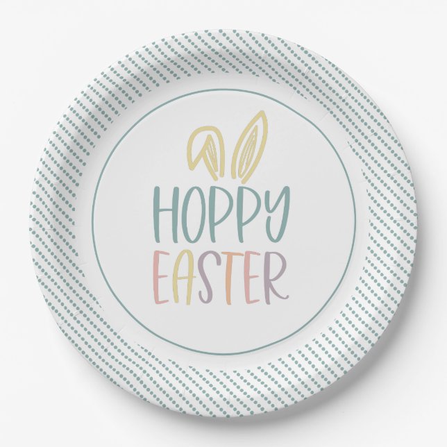 Assiettes En Carton Hoppy Ears Bunny Pâques (Devant)