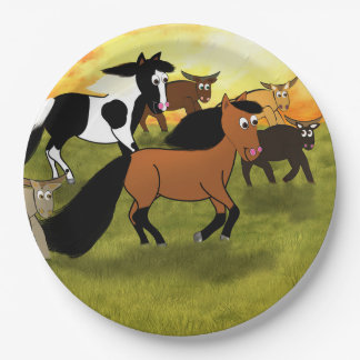 Assiettes En Carton Horaires et vaches Plaques d'anniversaire Ranch Ag