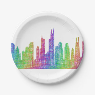 Assiettes En Carton Horizon de Chicago