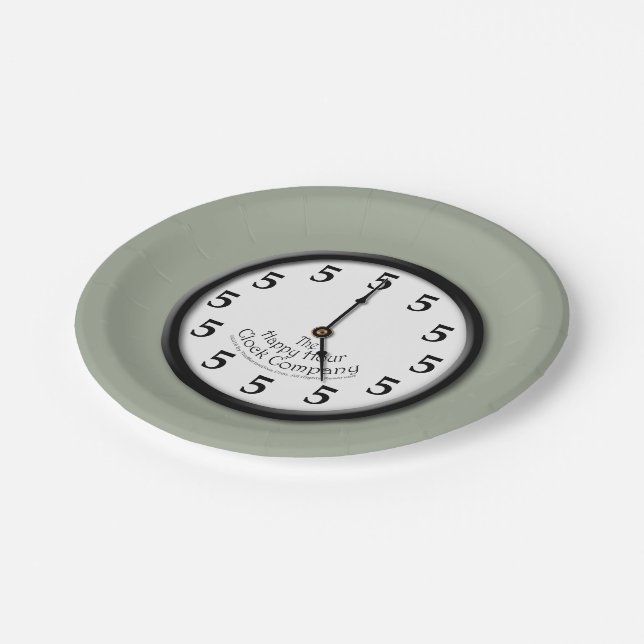 Assiettes En Carton Horloge 5 heures (Angle)