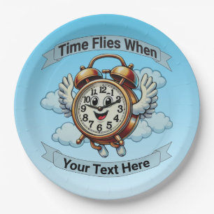 Assiettes En Carton Horloge de vol personnalisable "Heures de vol quan